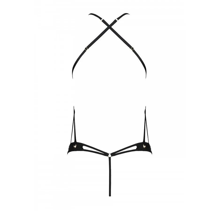 Боді з екошкіри з ремінцями та перфорацією Tamaris Body black L/XL — Passion