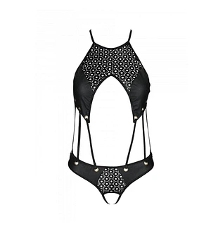 Боді з екошкіри з ремінцями та перфорацією Tamaris Body black L/XL — Passion