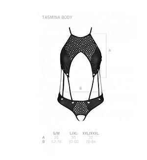 Боді з екошкіри з ремінцями та перфорацією Tamaris Body black L/XL — Passion