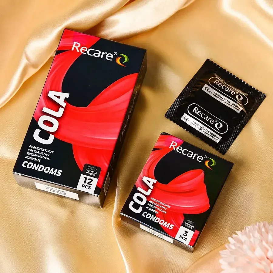 Презервативи Holographic Презервативи Holographic Recare Cola Dotted&Ribbed Condoms 12шт, з пухирцями і ребрами, аромат: Кола Cola Dotted&Ribbed Condoms 12шт, з пухирцями і ребрами, аромат: Кола