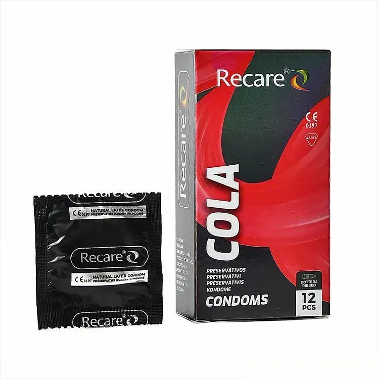 Презервативи Holographic Презервативи Holographic Recare Cola Dotted&Ribbed Condoms 12шт, з пухирцями і ребрами, аромат: Кола Cola Dotted&Ribbed Condoms 12шт, з пухирцями і ребрами, аромат: Кола