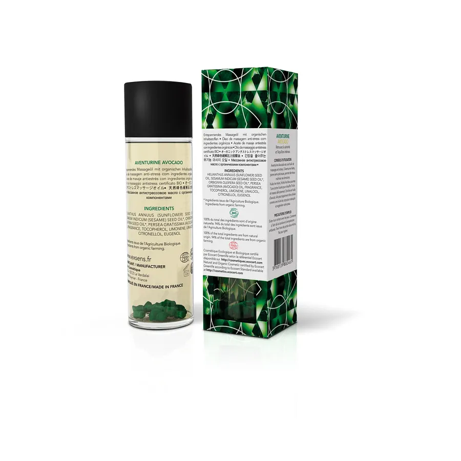 Масажна олія EXSENS Aventurine Avocado (антистрес) 100мл (термін придатності до 12.2026)