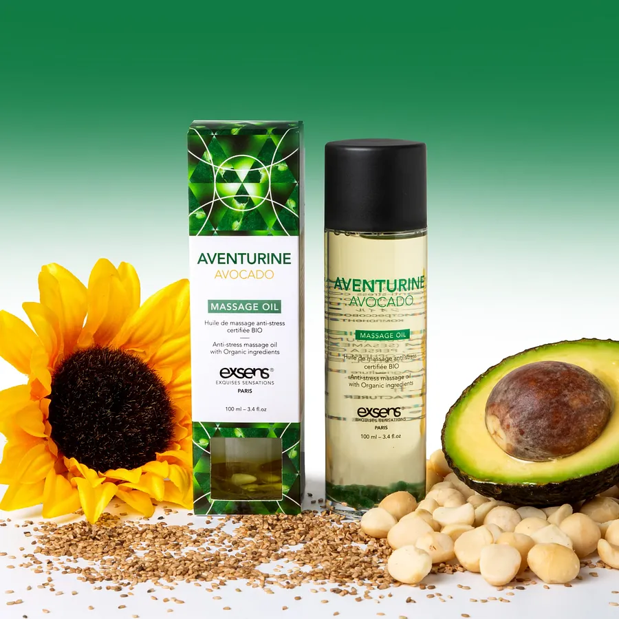 Масажна олія EXSENS Aventurine Avocado (антистрес) 100мл (термін придатності до 12.2026)