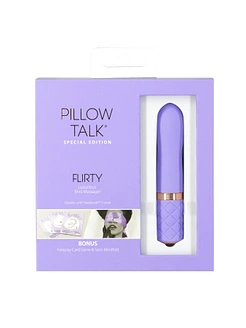 Розкішний вібратор Pillow Talk Flirty Purple Special Edition, Сваровскі, пов’язка на очі+гра