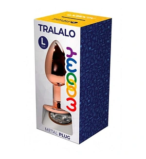 Металева анальна пробка Wooomy Tralalo Rose Gold Metal Plug Size L, діаметр 4 см, довжина 9 см