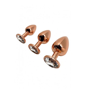 Металева анальна пробка Wooomy Tralalo Rose Gold Metal Plug Size L, діаметр 4 см, довжина 9 см