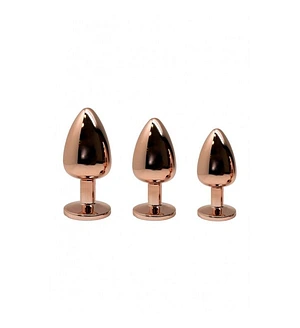 Металева анальна пробка Wooomy Tralalo Rose Gold Metal Plug Size M, діаметр 3,4 см, довжина 8 см