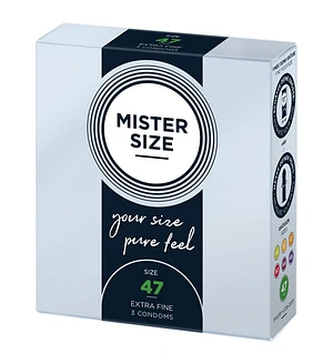 Презервативи Mister Size - pure feel - 47 (3 condoms), товщина 0,05 мм