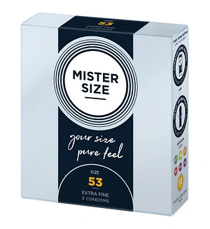 Презервативи Mister Size - pure feel - 53 (3 condoms), товщина 0,05 мм
