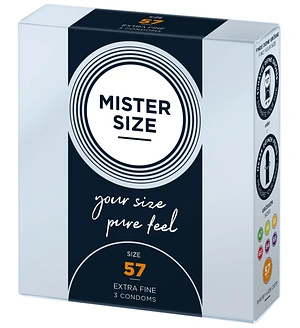 Презервативи Mister Size - pure feel - 57 (3 condoms), товщина 0,05 мм