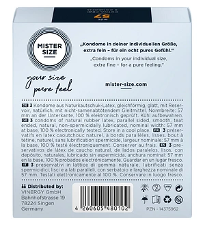 Презервативи Mister Size - pure feel - 57 (3 condoms), товщина 0,05 мм