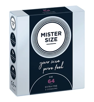 Презервативи Mister Size - pure feel - 64 (3 condoms), товщина 0,05 мм