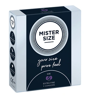 Презервативи Mister Size - pure feel - 69 (3 condoms), товщина 0,05 мм