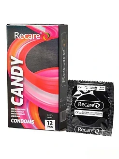 Презервативи Holographic Recare Delay Candy Condoms 12 шт, пролонгувальний ефект, цукерковий аромат