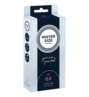 Презервативи Mister Size - pure feel - 64 (10 condoms), товщина 0,05 мм