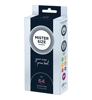 Презервативи Mister Size - pure feel - 64 (10 condoms), товщина 0,05 мм