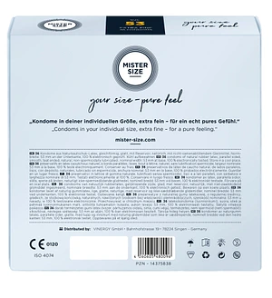 Презервативи Mister Size - pure feel - 53 (36 condoms), товщина 0,05 мм
