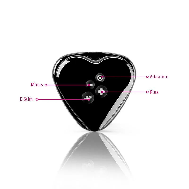 Вібратор для клітора з електростимуляцією Mystim Heart's Desire Black Edition