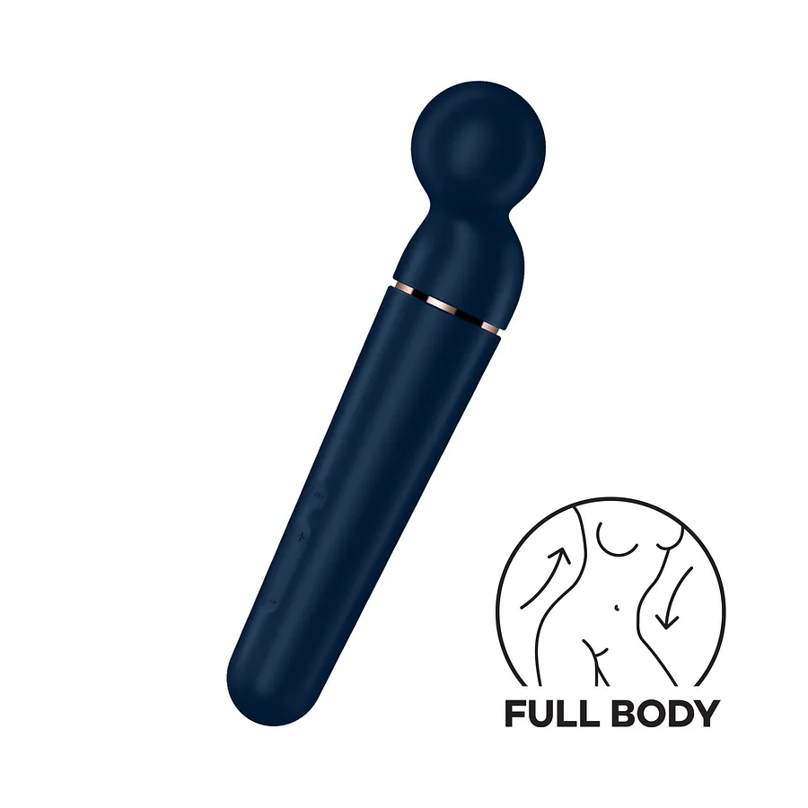 Вібромасажер Satisfyer Planet Wand-er Blue/Rosegold, дуже потужний, бездротовий