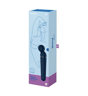Вібромасажер Satisfyer Planet Wand-er Blue/Rosegold, дуже потужний, бездротовий