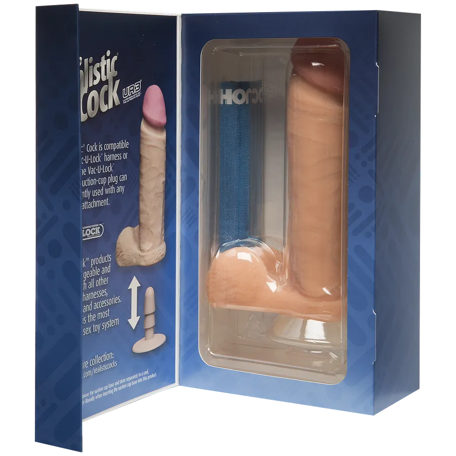 Фалоімітатор Doc Johnson The Realistic Cock 8 inch White - ULTRASKYN, Vack-U-Lock (м'яте паковання)