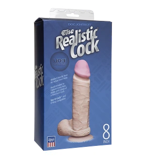 Фалоімітатор Doc Johnson The Realistic Cock 8 inch White - ULTRASKYN, Vack-U-Lock (м'яте паковання)