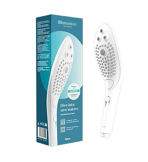 Насадка-стимулятор для душу 2в1 Womanizer Wave White, масажер для інтимних зон