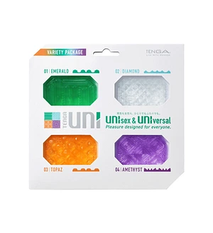 Набір унісекс-стимуляторів Tenga UNI Variety Pack (4 шт), лубрикант у комплекті