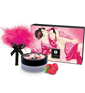 Смачна пудра для оральних пестощів Shunga Body Powder Raspberry feeling, 75 г, аромат малини