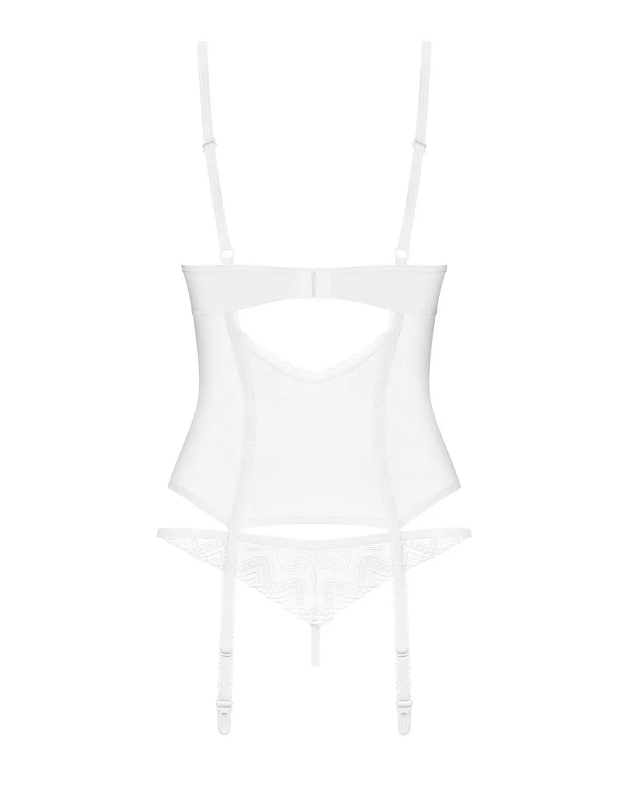 Корсет Obsessive Alissium corset & thong M/L (м'яте паковання)