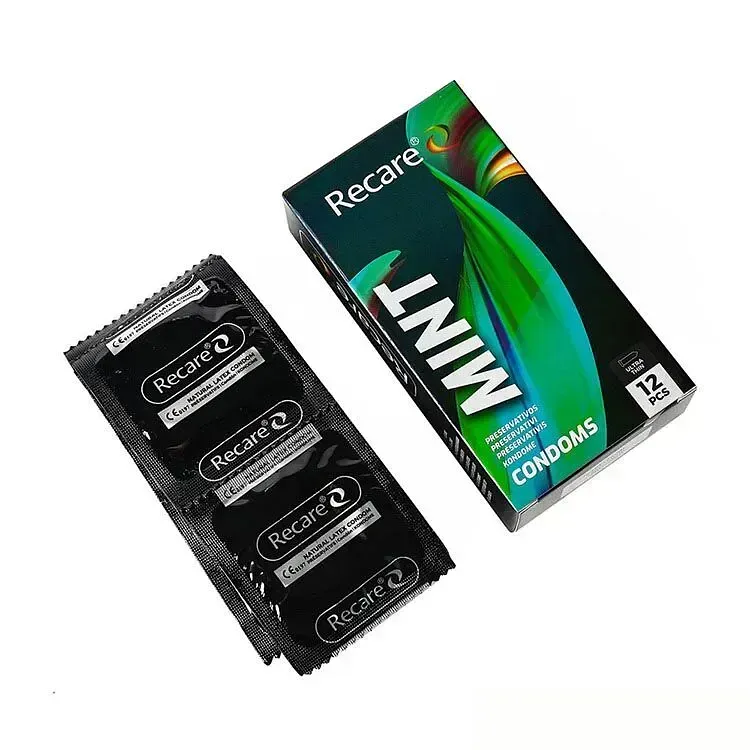 Презервативи Holographic Recare Ultra Thin Mint Condoms 12шт, ультратонкі, аромат: м'ята