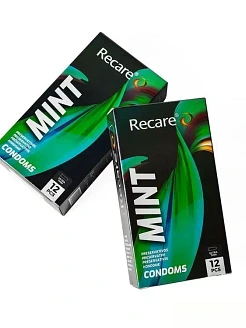 Презервативи Holographic Recare Ultra Thin Mint Condoms 12шт, ультратонкі, аромат: м'ята