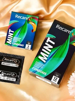 Презервативи Holographic Recare Ultra Thin Mint Condoms 12шт, ультратонкі, аромат: м'ята