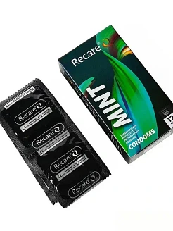 Презервативи Holographic Recare Ultra Thin Mint Condoms 12шт, ультратонкі, аромат: м'ята