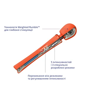 Вібромасажер Fun Factory VIM Vibrating Wand sunrise orange, суперпотужний та легкий, до 6 годин роботи