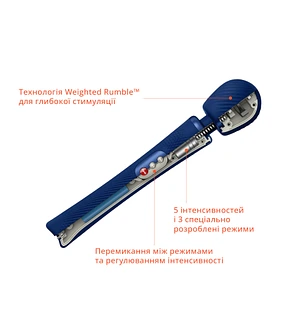 Вібромасажер Fun Factory VIM Vibrating Wand midnight blue, суперпотужний та легкий, до 6 годин роботи