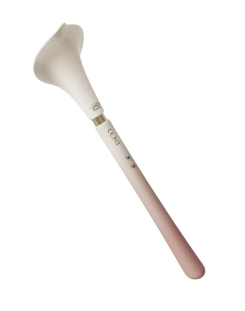 Розкішний вібромасажер Zalo – Calla Blossom Pink, двосторонній, 2 мотори