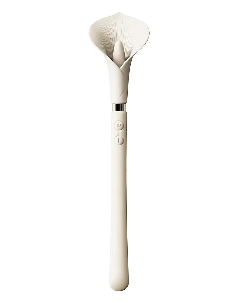 Розкішний вібромасажер Zalo – Calla Ivory White, двосторонній, 2 мотори