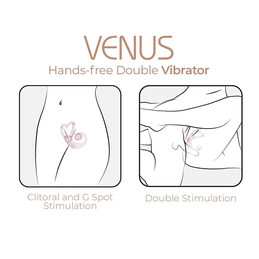 Смарт-вібратор для пар Adrien Lastic Venus + APP, подвійний, можна носити під одягом, 10 режимів