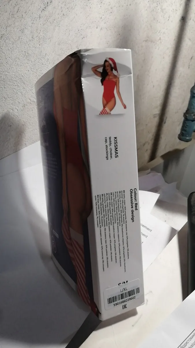 Боді Obsessive Kissmas teddy red L/XL (м'яте паковання)