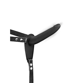 Страпон з вібрацією Fetish Tentation Vibrating Strap-On with Dildo Black (м'ята паковання)