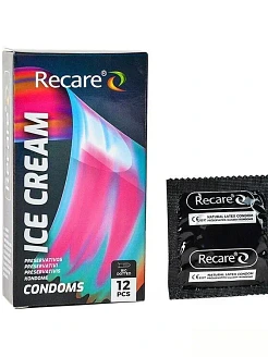 Презервативи Holographic Recare Ice Cream Big Dotted Condoms 12 шт, з пухирцями, аромат: морозиво