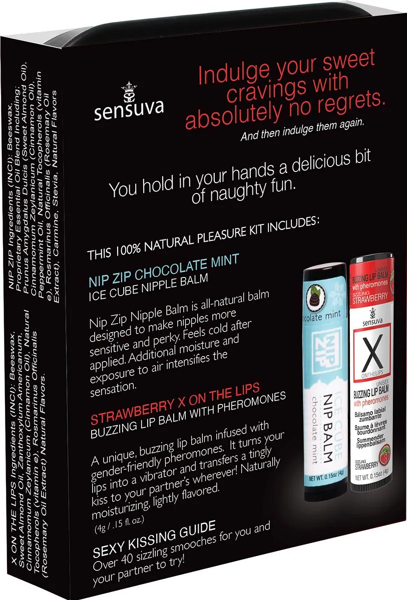 Подарунковий набір Sensuva Lips & Nips Pleasure Kit - Chocolate Strawberry 2 x 4г
