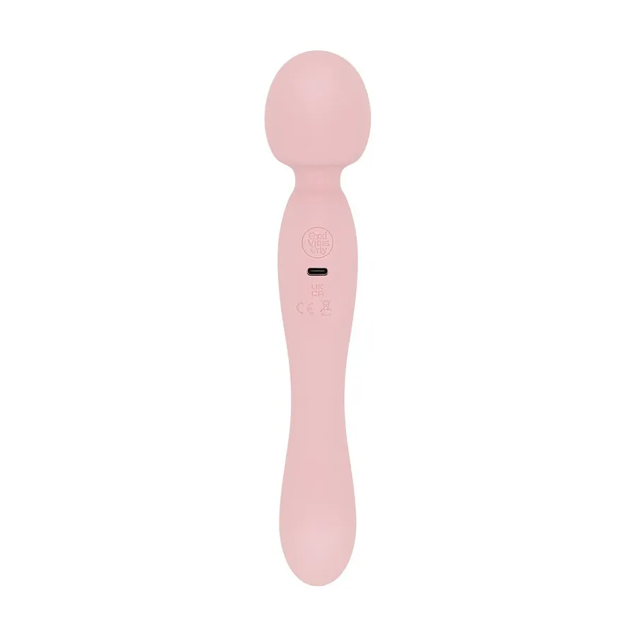 Двосторонній масажер-вібратор Good Vibes Only – SIMI Double-Sided Wand Vibrator Soft Silicone – Pink