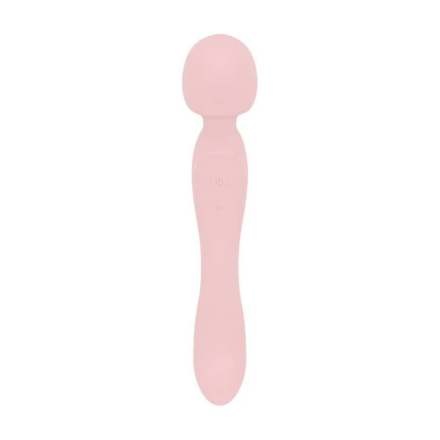 Двосторонній масажер-вібратор Good Vibes Only – SIMI Double-Sided Wand Vibrator Soft Silicone – Pink