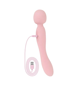 Двосторонній масажер-вібратор Good Vibes Only – SIMI Double-Sided Wand Vibrator Soft Silicone – Pink