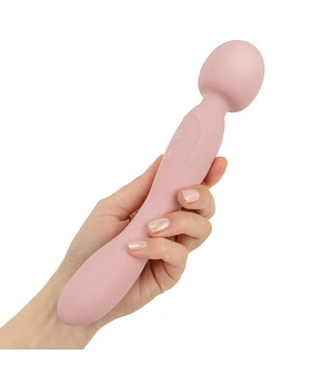 Двосторонній масажер-вібратор Good Vibes Only – SIMI Double-Sided Wand Vibrator Soft Silicone – Pink