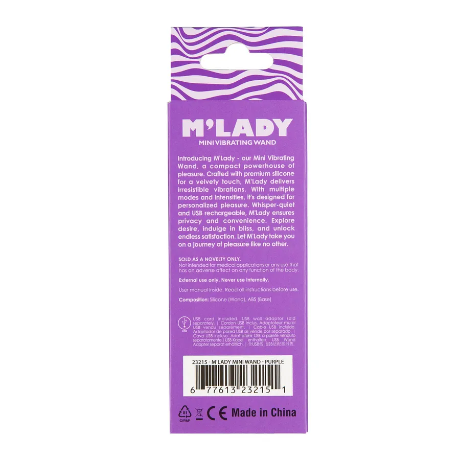 Вібромасажер M’Lady Mini Vibrating Wand Purple