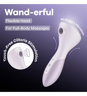 Вібромасажер Satisfyer Wand-erful з вакуумною кліторальною стимуляцією