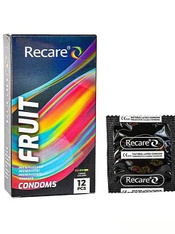 Презервативи Holographic Recare Fruit Flavour Condoms 12 шт, аромати: м'ята, банан, полуниця